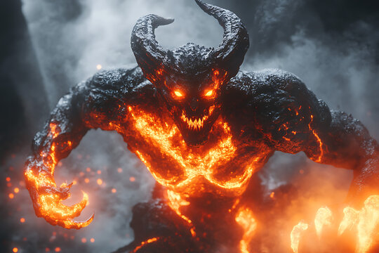 Inferno Demon Lord of the Burning Abyss Digital Art