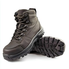 Worn Black Hiking Boots
