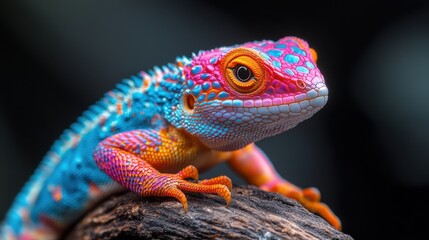 Obraz premium a colorful lizard on a branch