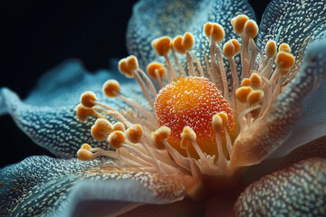 Hyperrealistic Macro Flower: Intricate Ovule and Stigma