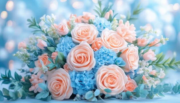 Discover the allure of a harmonious floral composition, a vintage-inspired masterpiece where soft and balanced hues create a delicate dance of beauty This vintage bouquet emanates harmony, perfectly