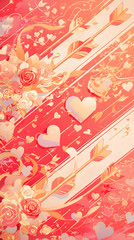 Obraz premium Pastel Cupid Arrows with Floral Border Design