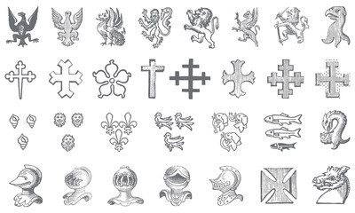 Heraldics symbol collection