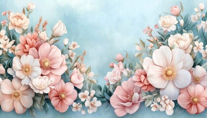 Fototapeta premium Explore a delicate botanical study with vintage textures, fine details, and soft hues a fine art rendition showcasing the fragile beauty of nature This artwork presents delicate florals with vintage