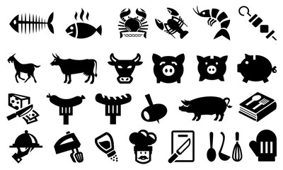 Food and barbecue icon collection