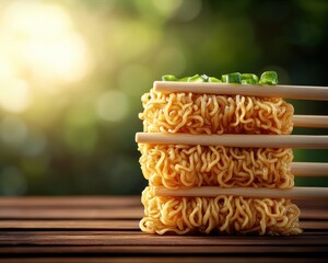 Explore the Glossy Texture of Noodles Wrapped Around Chopsticks A Close-Up Visual Feast that Highlights the Savory Essence and Textural Delight of Traditional Chopsticks-Noodles Harmony