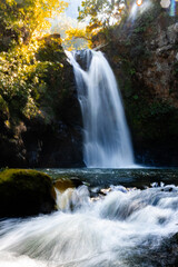 Veil-like waterfall in Pahuatlan, Puebla