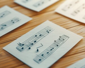 Musical notes on paper harmony guiding the education of a new generation of musicians, blending tradition and innovation in melody, rhythm, and creativity for diverse musical exploration