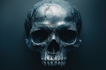 Fototapeta premium Skull-themed festive invitation with a dark twist Enchanting skull-inspired designs for your unique celebration invitations, infusing mystery, elegance, and allure in every festive invite