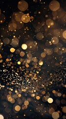 Sparkling Golden Lights Abstract Background With Defocused Bokeh And Glitter Texture