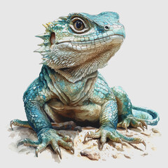 Obraz premium Chinese Water Dragon Lizard Blue Green Colorful Reptile Exotic Animal Nature Wildlife Photography High Detail Close Up Professional Stock Image