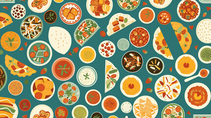 A Vibrant Collage of Delicious Dishes Showcasing Global Culinary Diversity and Flavors
