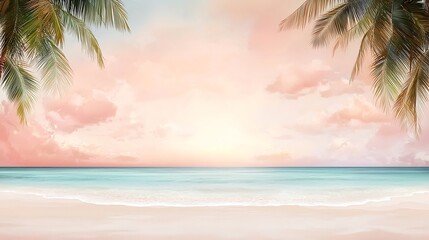 Obraz premium Calm ocean and scenic beach sunrise a serene tropical paradise for mindfulness