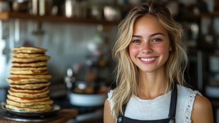 a stack of pancakes with syrup on top