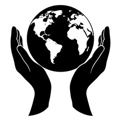 hand holding globe