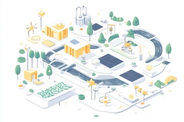 Eco-Friendly Renewable Energy Ecosystem Illustration