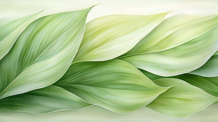 Lush green leaves a tranquil garden's natural beauty captured in close-up photography