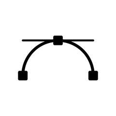 curves pen tool icon, simple flat style, illustration, symbol sign logo template pictogram, for ui or ux isolated on white for mobile app, editable