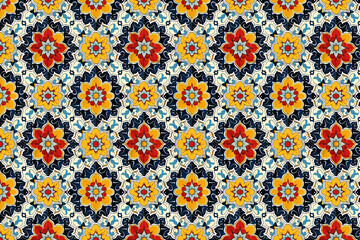 Vibrant Floral Pattern with Intricate Design, Enriching Home Decor and Textile Art