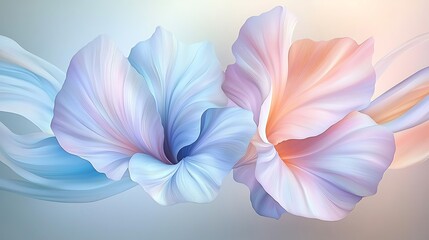 Delicate floral blooms artistic studio digital art soft colors close-up nature's beauty