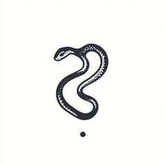 Naklejka premium Minimalist black snake illustration.