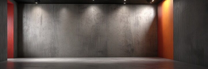 darkened room with cement plaster wall as focal point, shadows, cement, introspective