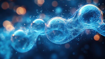 abstract 3d animation of a blue bubble video loo