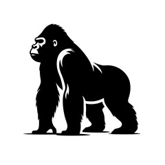 Fototapeta premium Gorilla vector illustration, Gorilla silhouette vector black and white