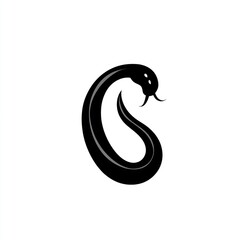 Stylized black snake forming a C shape.
