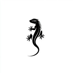 Obraz premium Black stylized lizard illustration.