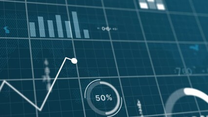 data graph visualization with graphs and charts on a dark grid, perfect for business reports and presentations. Suitable for presentations, business reports, websites, infographics, data analysis - Powered by Adobe