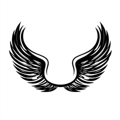 Obraz premium Pair of black stylized wings, vector illustration.