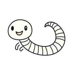 Fototapeta premium Cute cartoon worm illustration.