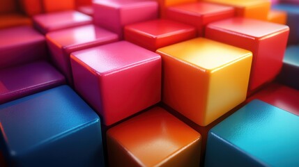 Fototapeta premium abstract 3d render colorful geometric background design seamless looped vide