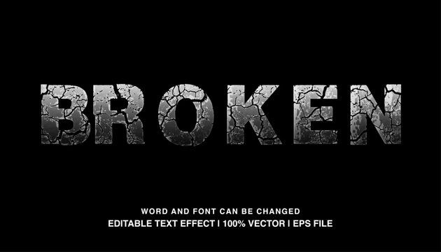 editable broken typeface