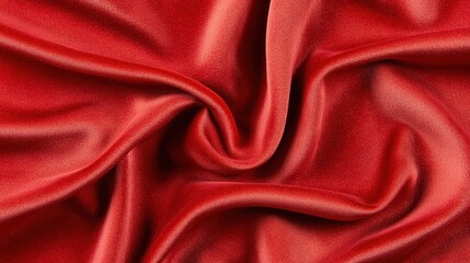 Obraz premium Luxurious Smooth Red Fabric Drapery with Flowing Creases and Texture