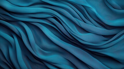 Fototapeta premium Elegant Teal Fabric Flowing in Soft Curves and Waves