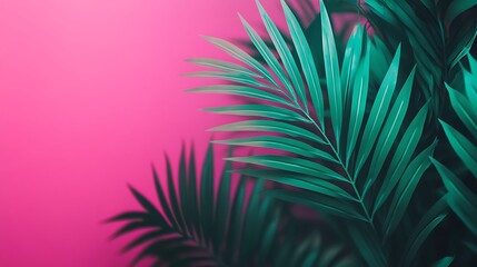 Obraz premium Vertical Farming Facility with Rows of Lush Green Plants Growing in High-Tech Environment Against a Bold Pink Background