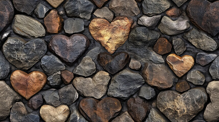 Naklejka premium stone in heart-shaped seamless pattern