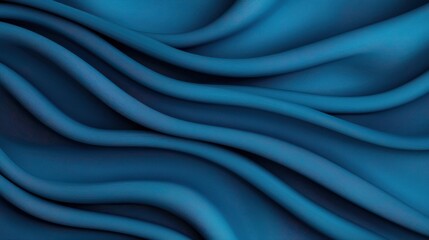 Fototapeta premium Elegant Blue Fabric Waves in Smooth Flowing Texture Background