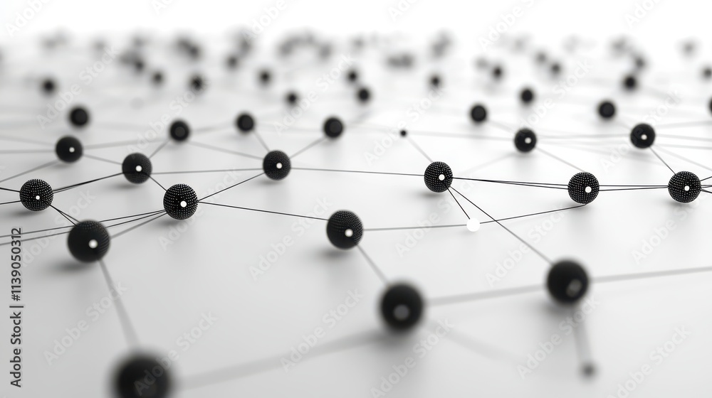 Poster abstract 3d render white background design with connected lines network concep