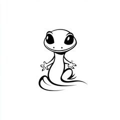 Obraz premium Cute cartoon gecko illustration.
