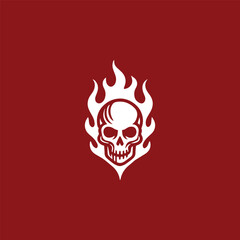 Flame skull logo