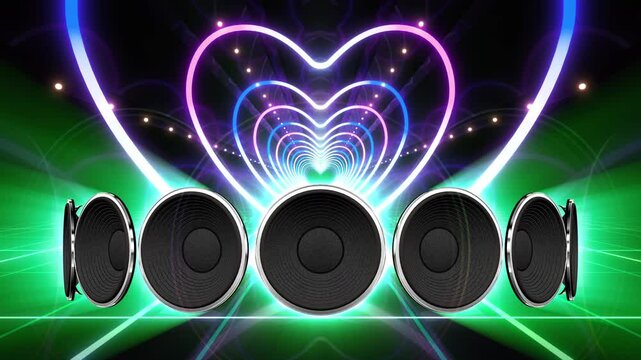 Disco club party audio speaker CG background