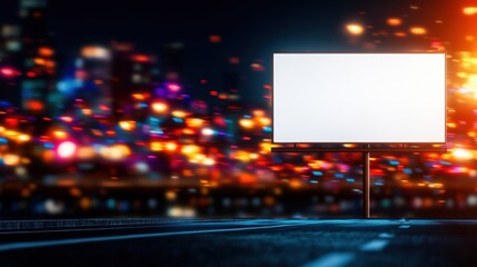 Dynamic urban billboard advertising night scene city lights digital display modern environment creative concept