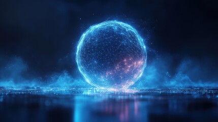 Obraz premium abstract 3d rendering of polygonal sphere futuristic modern background design for poster cover branding banner placar