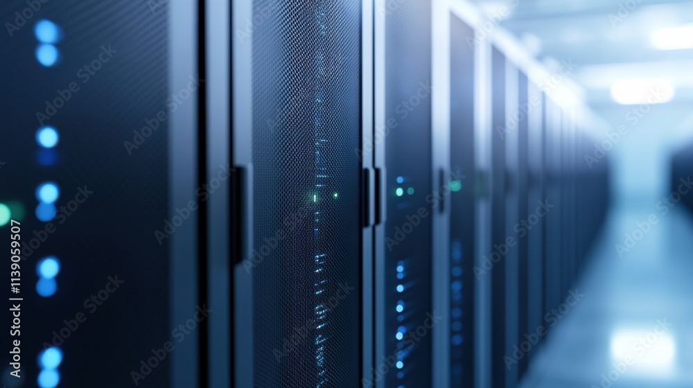 Poster data center operations efficient server management technology hub digital infrastructure high-tech e