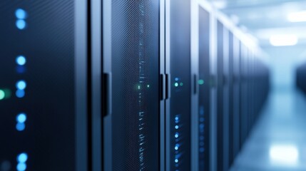 Data center operations efficient server management technology hub digital infrastructure high-tech environment professional overview