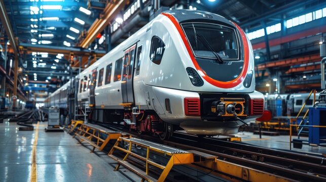 Railcar Manufacturing Plant: The plant designs and constructs railcars for passengers and freight, focusing on precision engineering and top-tier quality for the railway industry.
