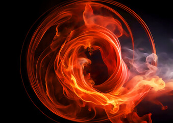 Abstract fire flames on a black background. Design element for graphics artworks.